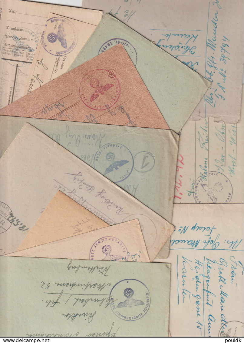 50 German Feldpost Covers From World War 2 From/to Fronts. Many Has Letters. Postal Weight 0,340 Kg. Please Read - Militares