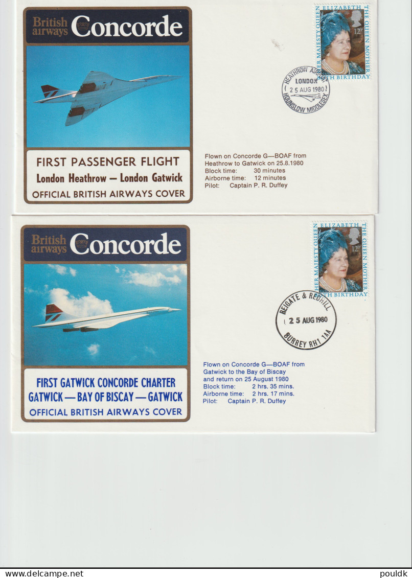 9 Concorde Covers, First Flights And Other Cover With Concorde Theme. Postal Weight Approx 90 Gramms. Please - Concorde