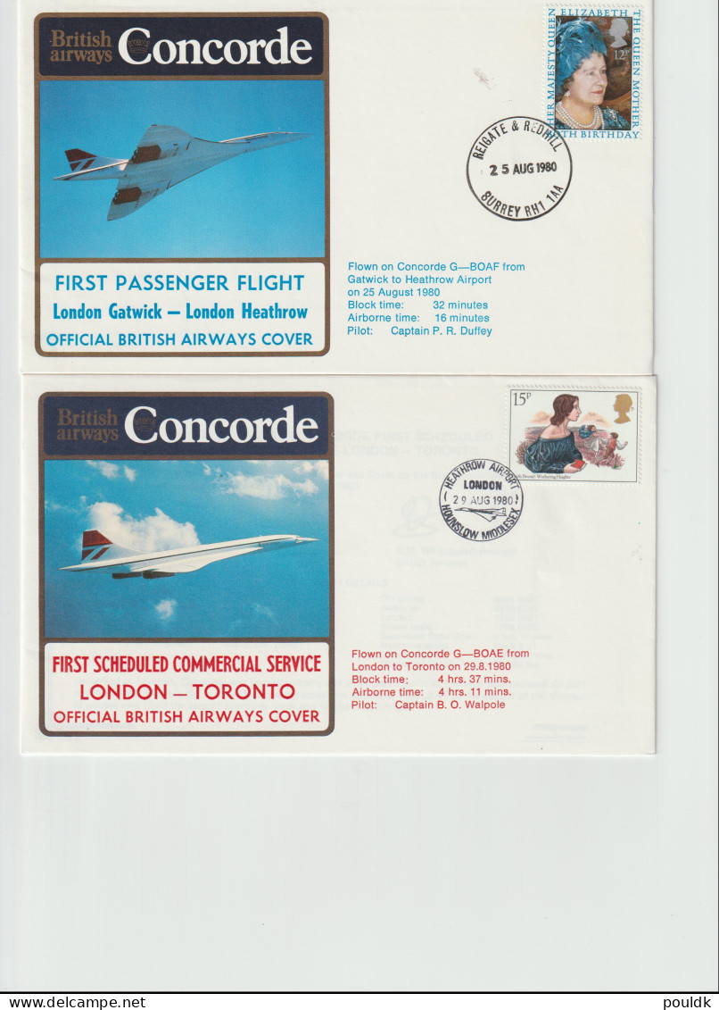 9 Concorde Covers, First Flights And Other Cover With Concorde Theme. Postal Weight Approx 90 Gramms. Please - Concorde