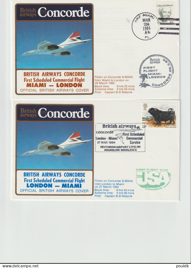 10 Concorde Covers, First Flights And Other Cover With Concorde Theme. Postal Weight Approx 90 Gramms. Please - Concorde