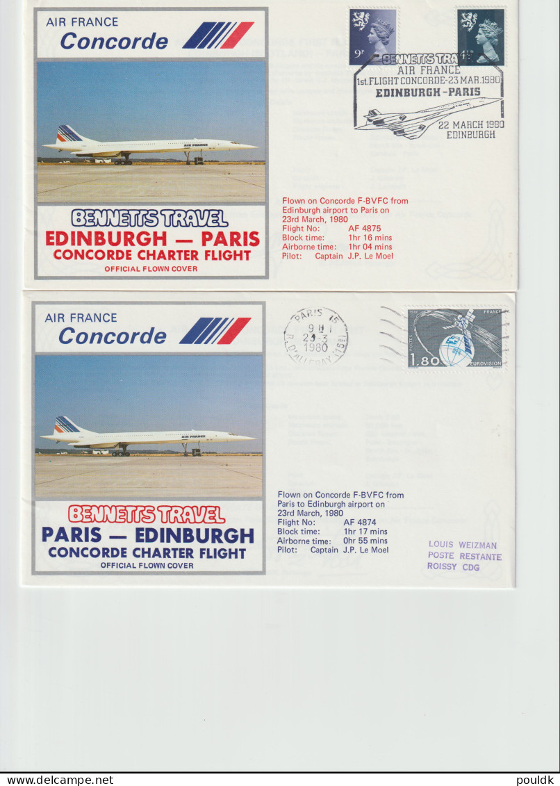 10 Concorde Covers, First Flights And Other Cover With Concorde Theme. Postal Weight Approx 90 Gramms. Please - Concorde