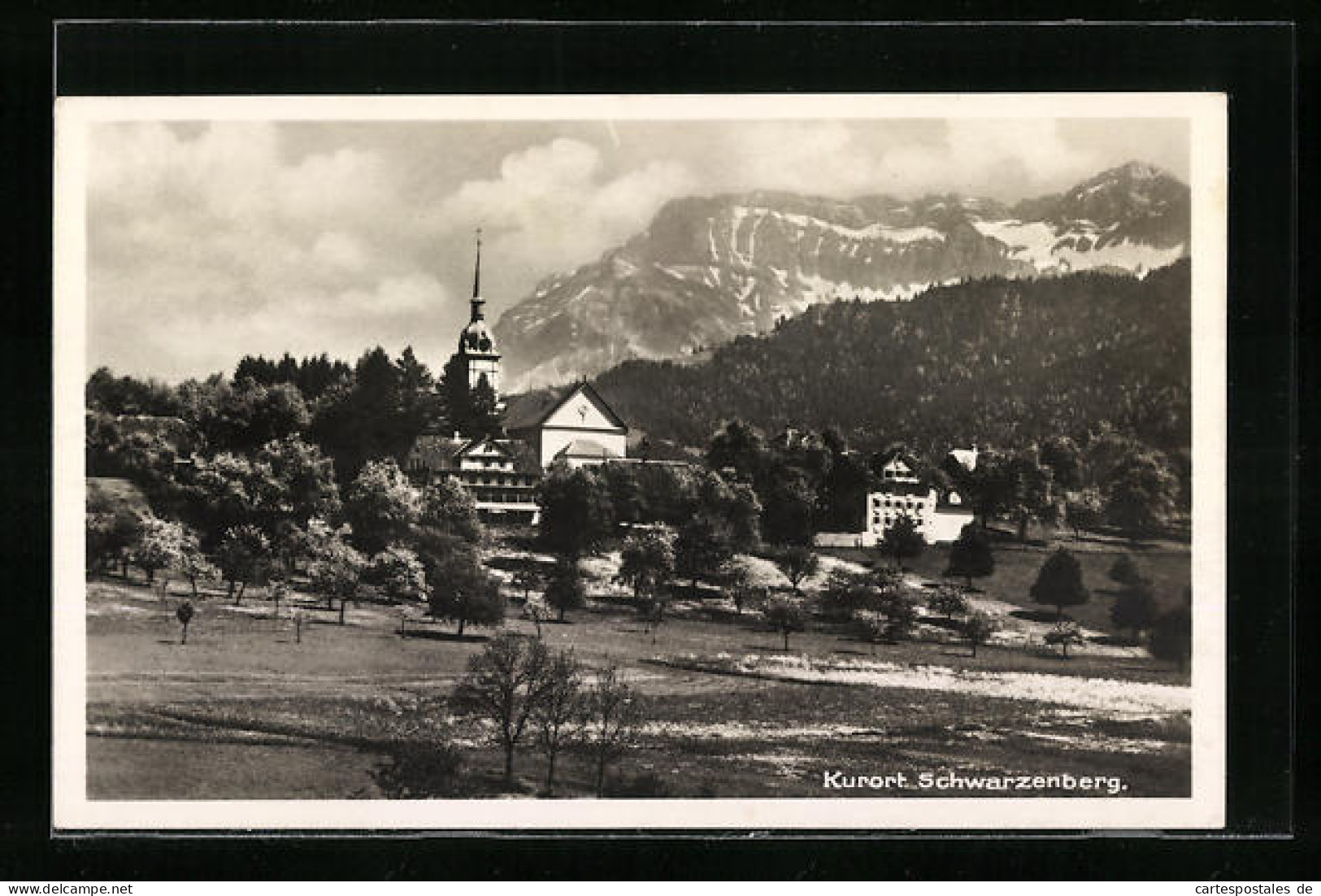 AK Schwarzenberg, Blick Zur Kapelle Und Auf Die Berge  - Schwarzenberg