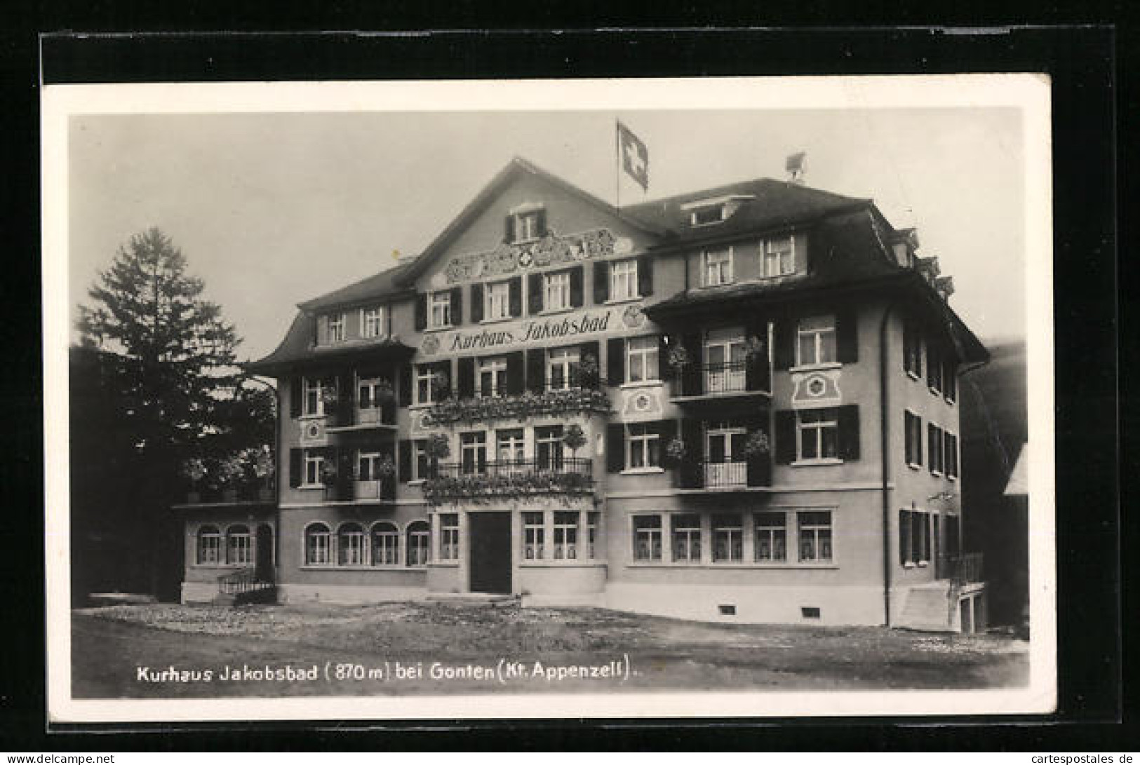 AK Gonten, Vorderansicht Der Kuranstalt Jakobsbad  - Gonten