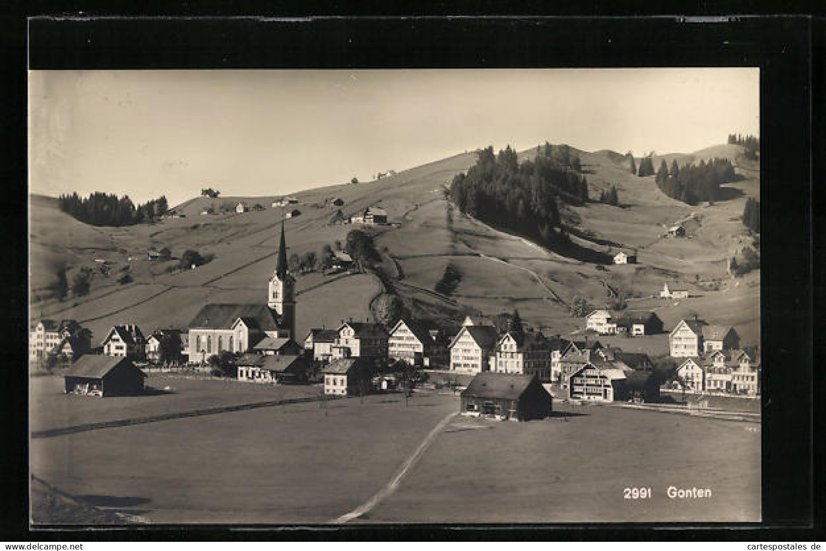 AK Gonten, Ortstotale Mit Blick Zur Kirche  - Gonten