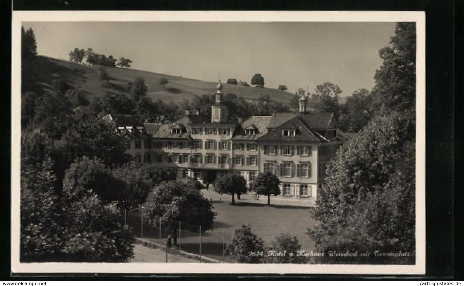 AK Weissbad, Blick Auf Das Hotel Und Das Kurhaus Mit Dem Tennisplatz  - Weissbad 