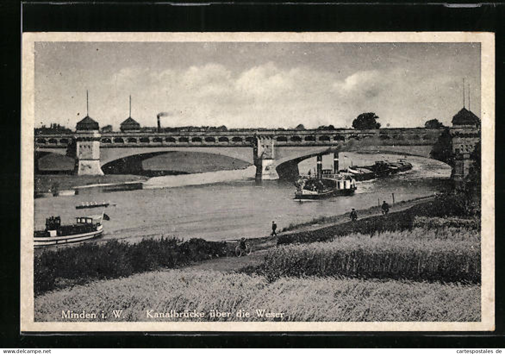 AK Minden I. W., Kanalbrücke über Die Weser  - Minden