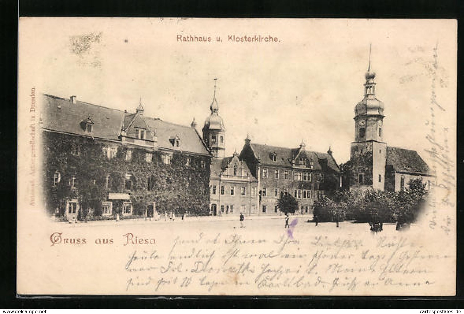 AK Riesa A. D. Elbe, Rathaus Und Klosterkirche  - Riesa