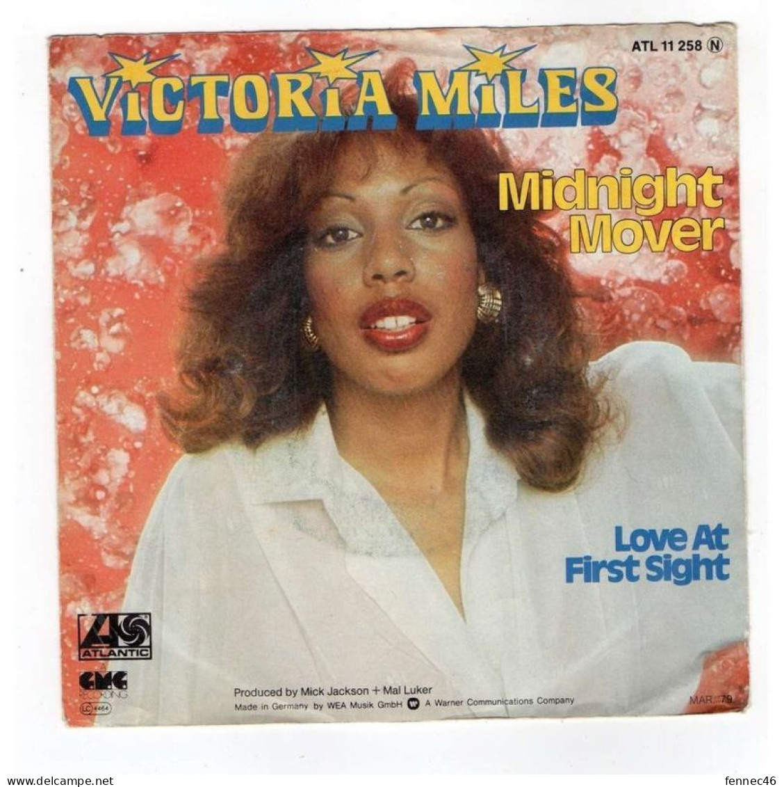 * Vinyle 45t  - Victoria Miles - Midnight Mover - Love At First Sight - Autres - Musique Anglaise