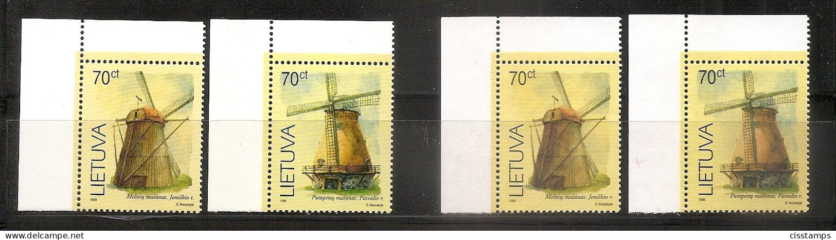 LITHUANIA 1999●Windmills●Mi 696a-97a & 696b-97b●MNH - Litauen