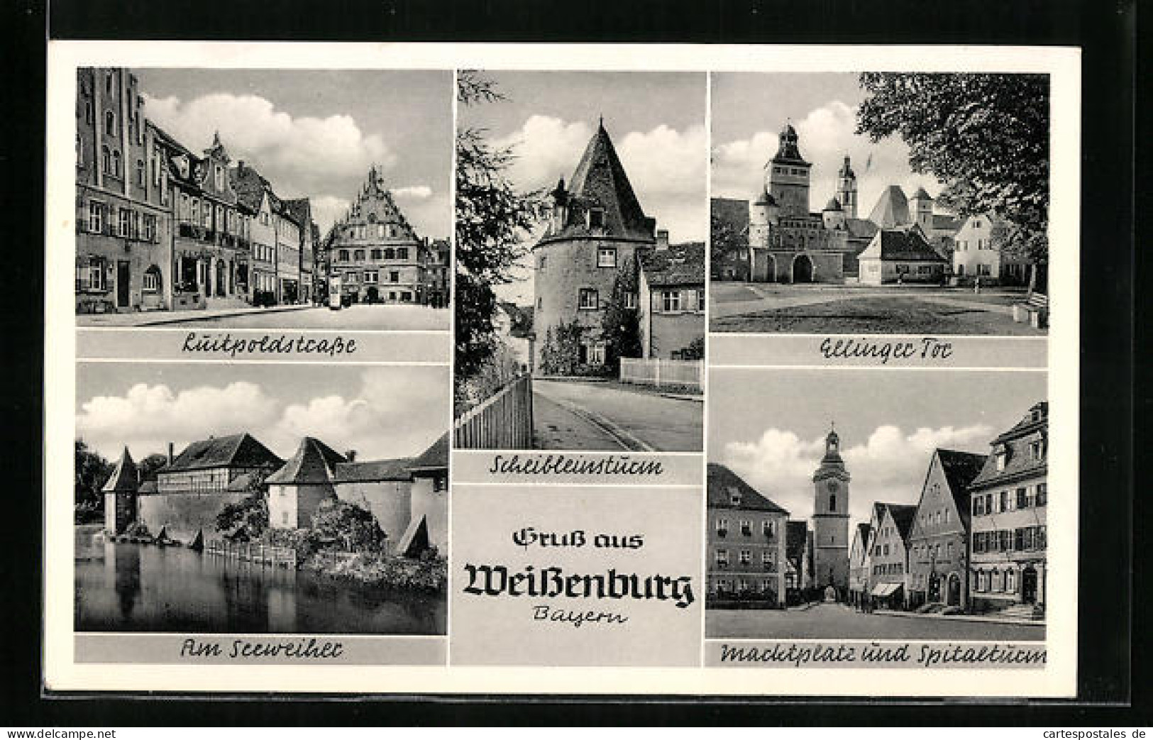 AK Weissenburg / Bayern, Luitpoldstrasse, Scheibleinsturm, Marktplatz Und Ellinger Tor  - Weissenburg