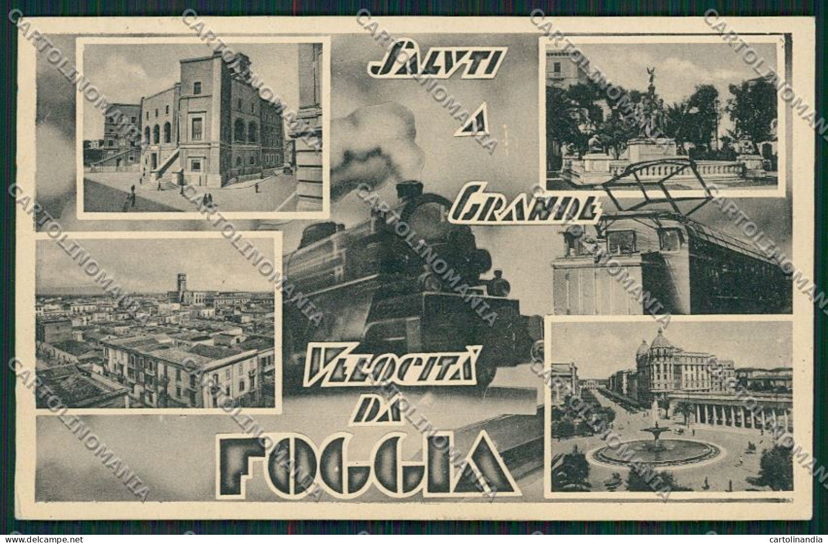 Foggia Città Saluti A Grande Velocità Treno Cartolina QQ4801 - Foggia