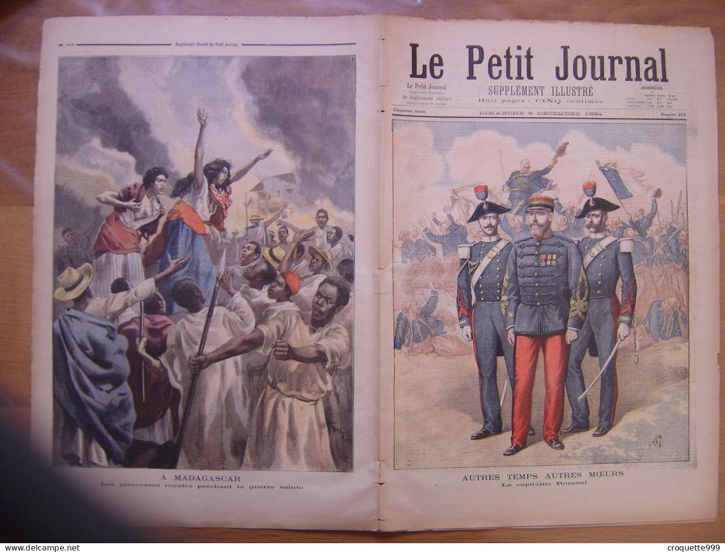 1894 LE PETIT JOURNAL 212 Capitaine Romand Madagascar Guerre Sainte - 1850 - 1899