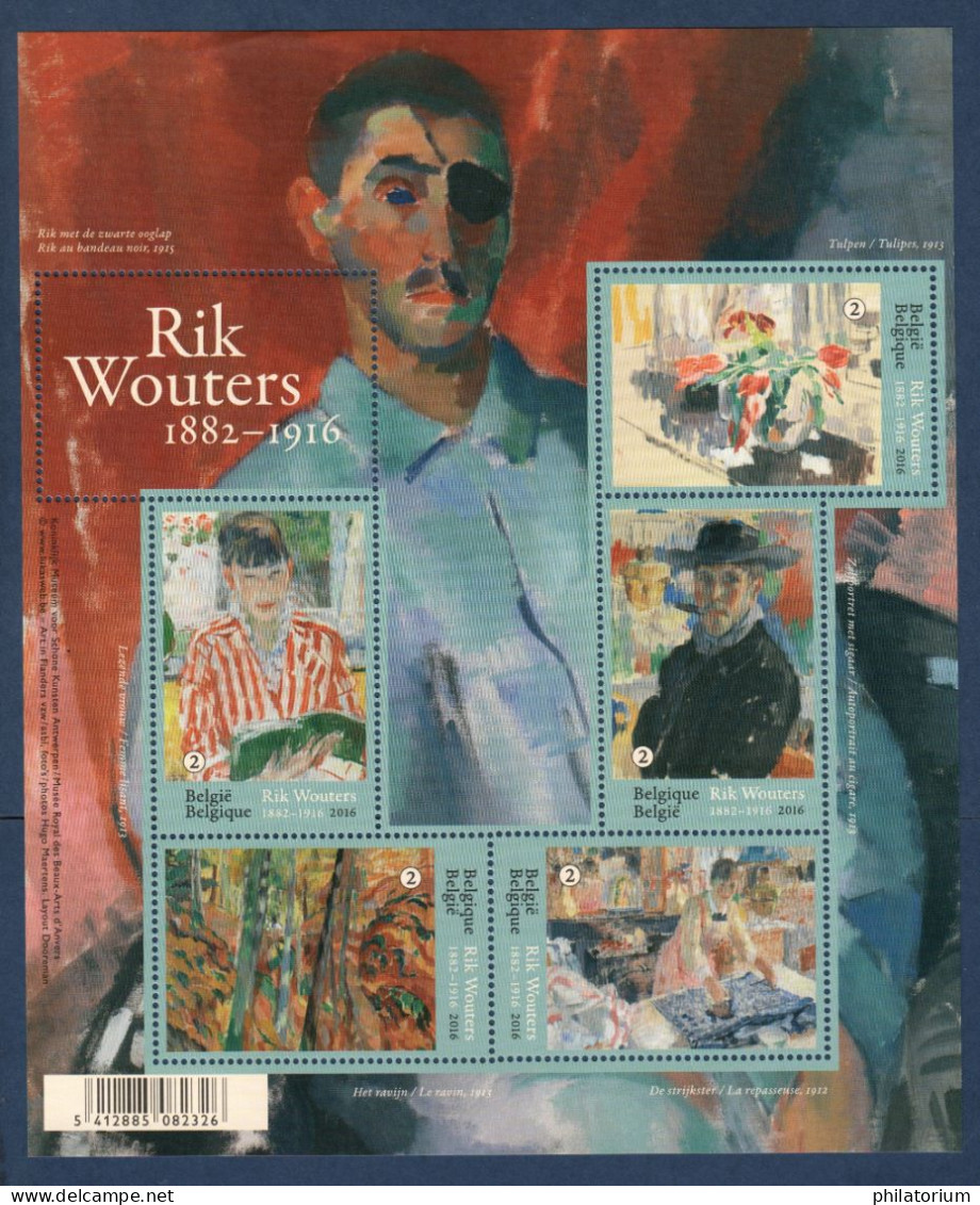 Belgique, België, **, Yv F 4591, Mi BL 205, SG MS 4680, Bel BL 241, Rik Wouters, - 2002-… (€)