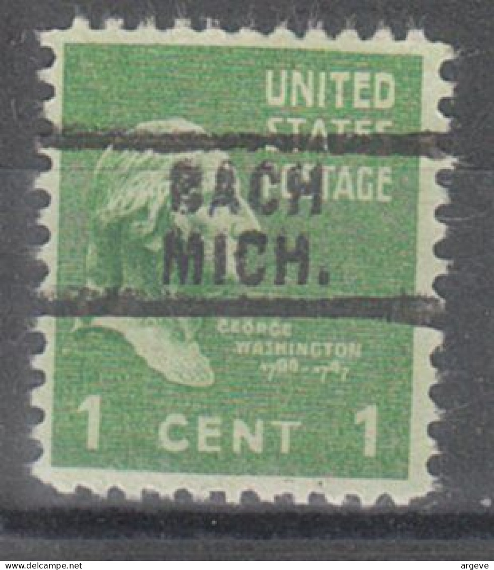 USA Precancel Vorausentwertungen Preo Locals Michigan, Bach 729 - Vorausentwertungen