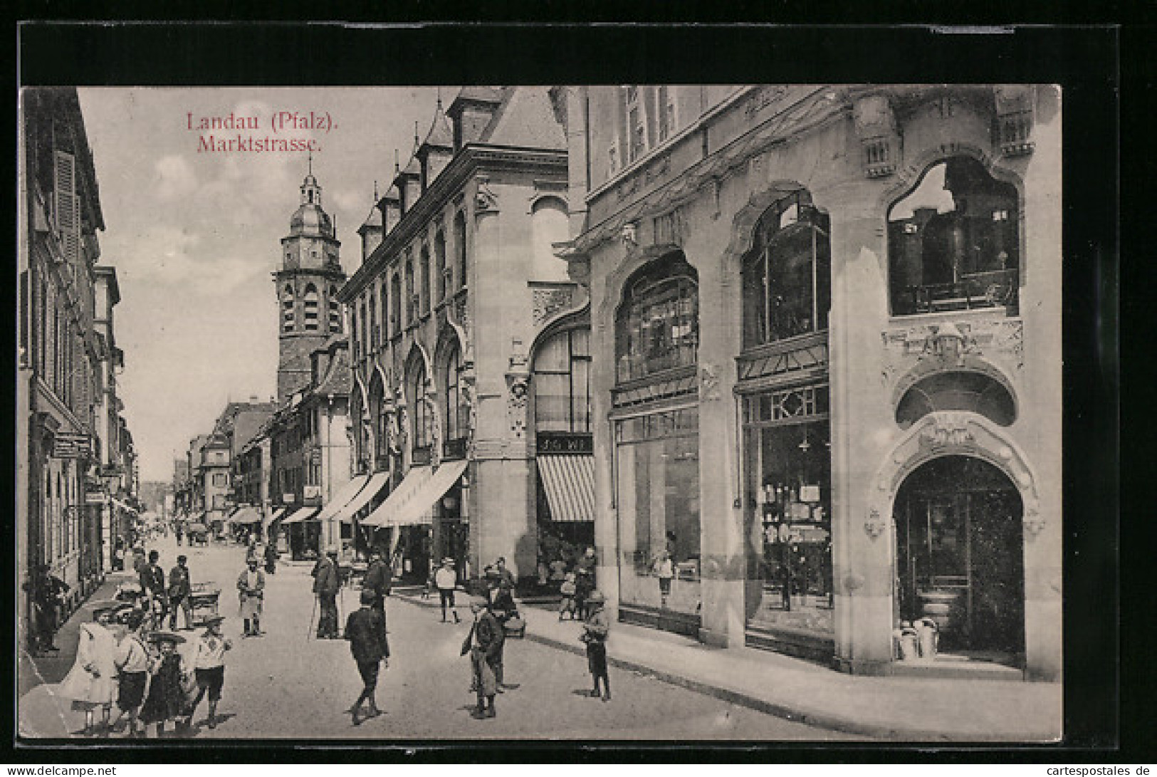 AK Landau /Pfalz, Passanten Auf Der Marktstrasse  - Landau