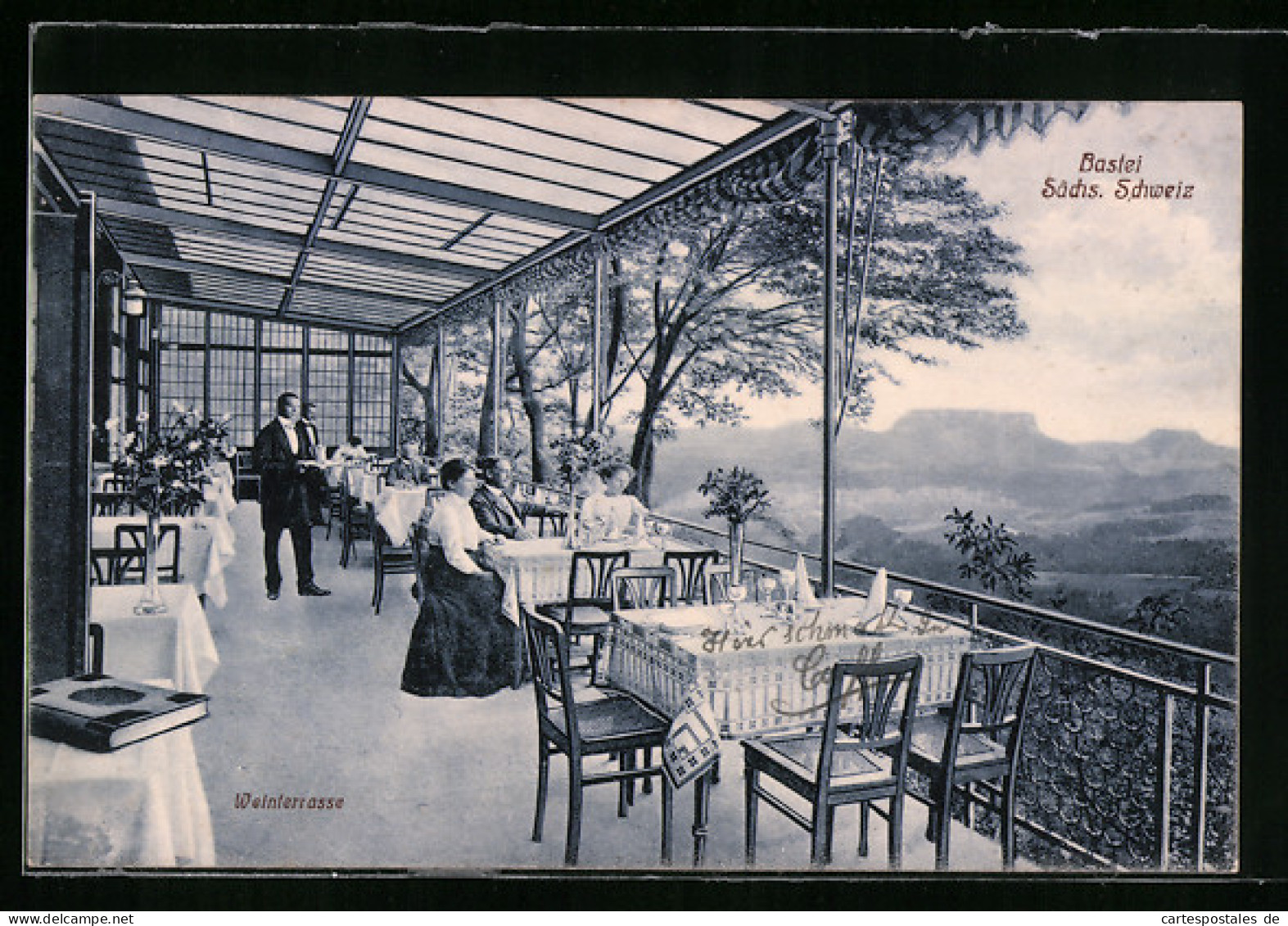 AK Bastei /Sächs. Schweiz, Gasthaus, Weinterrasse  - Bastei (sächs. Schweiz)