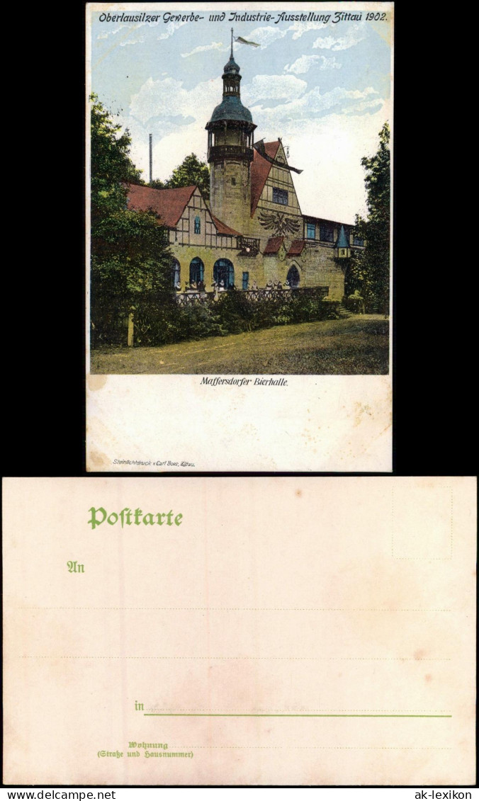 Zittau Gewerbe- & Industrieausstellung Maffersdorfer Bierhalle. 1902 - Zittau