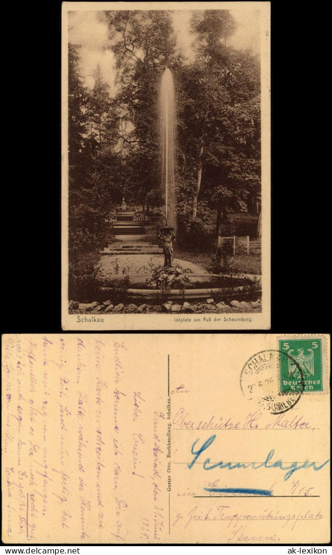 Postcard Schalkau Skałka Idaplatz Am Fuß Der Schaumburg. 1926 - Schlesien