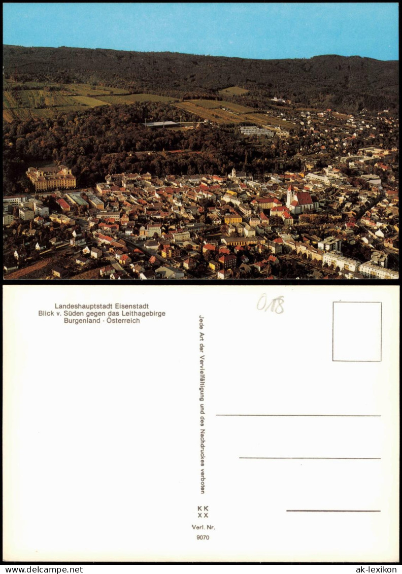 Eisenstadt Luftbild Luftaufnahme Blick V. Süden Gegen Das Leithagebirge 1980 - Autres & Non Classés