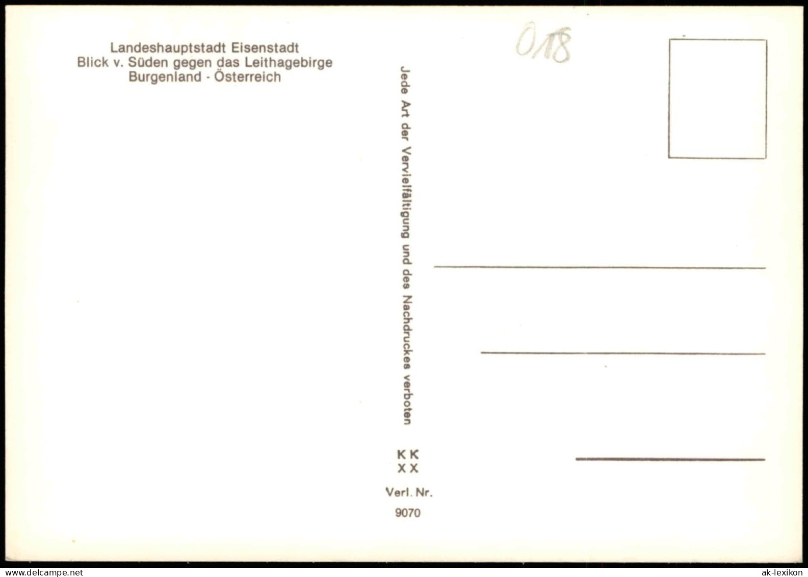 Eisenstadt Luftbild Luftaufnahme Blick V. Süden Gegen Das Leithagebirge 1980 - Autres & Non Classés