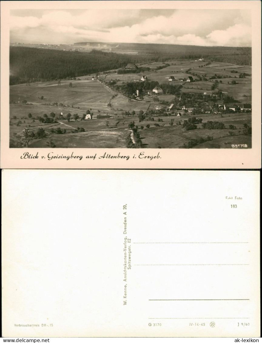 Ansichtskarte Altenberg (Erzgebirge) Blick V. Geisingberg 1960 - Altenberg