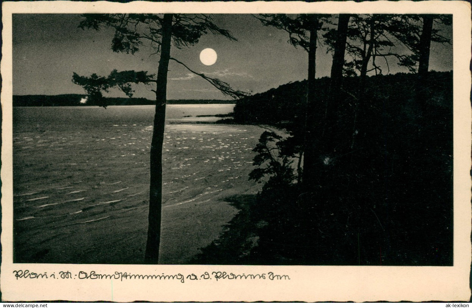 Ansichtskarte Plau (am See) Abendstimmung Am Plauer See Mondschein 1936 - Plau