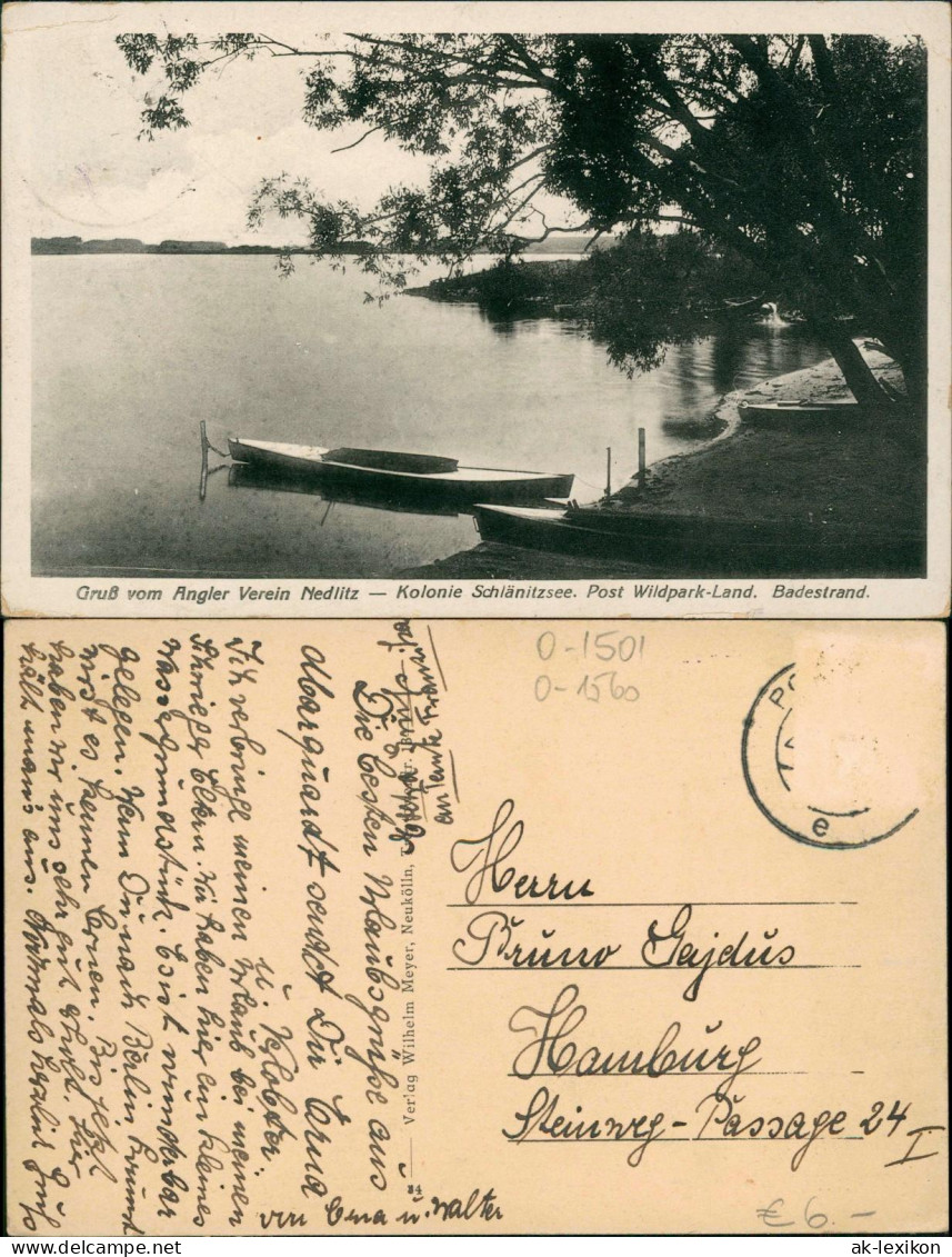 Ansichtskarte Nedlitz-Potsdam Anglerverein - Kolonie Schlänitzsee 1928 - Potsdam