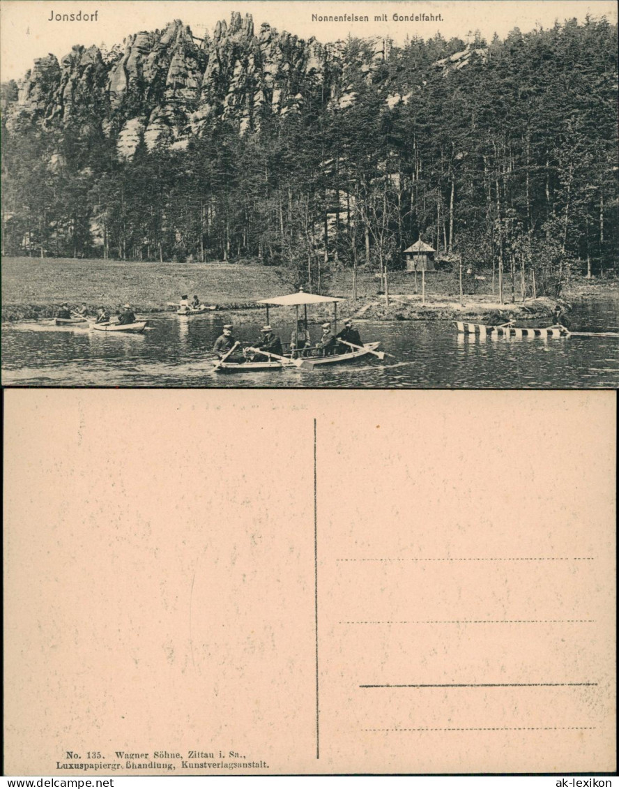 Ansichtskarte Jonsdorf Nonnenfelsen Mit Gondelfahrt. 1913 - Jonsdorf