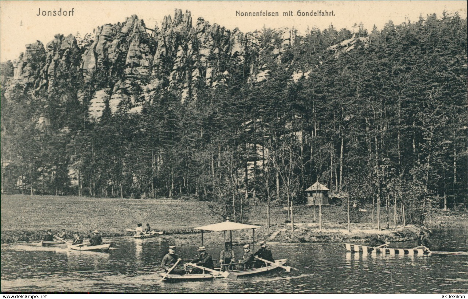 Ansichtskarte Jonsdorf Nonnenfelsen Mit Gondelfahrt. 1913 - Jonsdorf