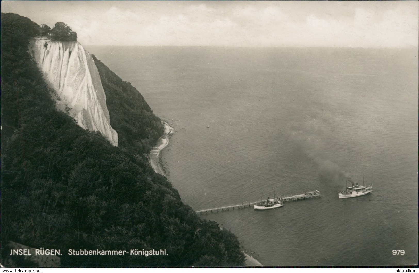 Stubbenkammer-Sassnitz Saßnitz Königsstuhl Mit Bootssteg Und Booten 1930 - Sassnitz