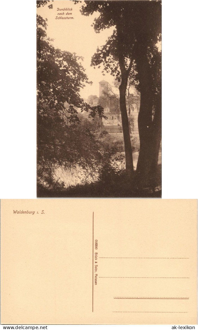 Ansichtskarte Waldenburg (Sachsen) Durchblick Nach Dem Alten Schloßturm 1913 - Waldenburg (Sachsen)