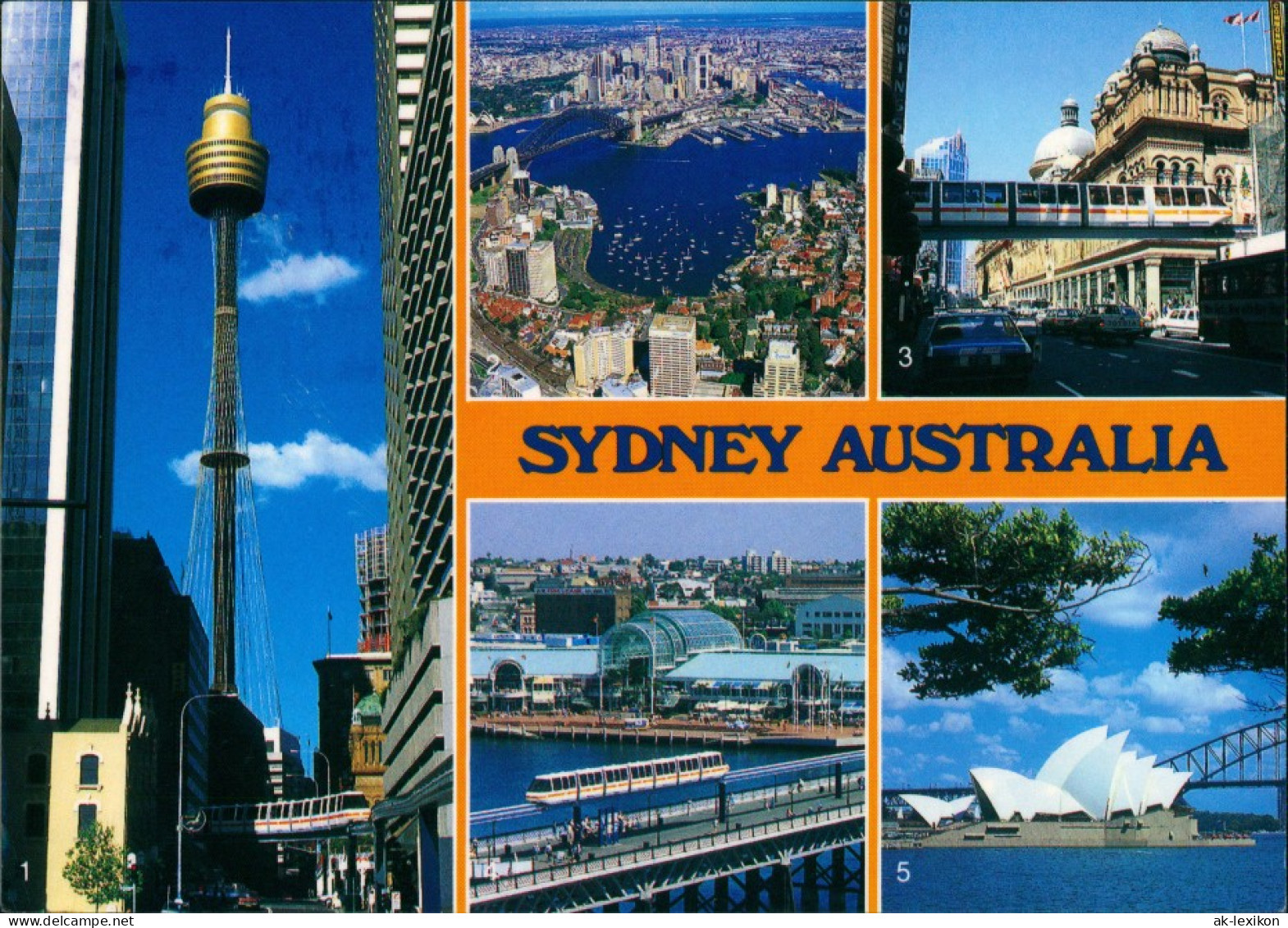 Postcard Sydney MB Tower, Luftbild, Straße 1998 - Sydney