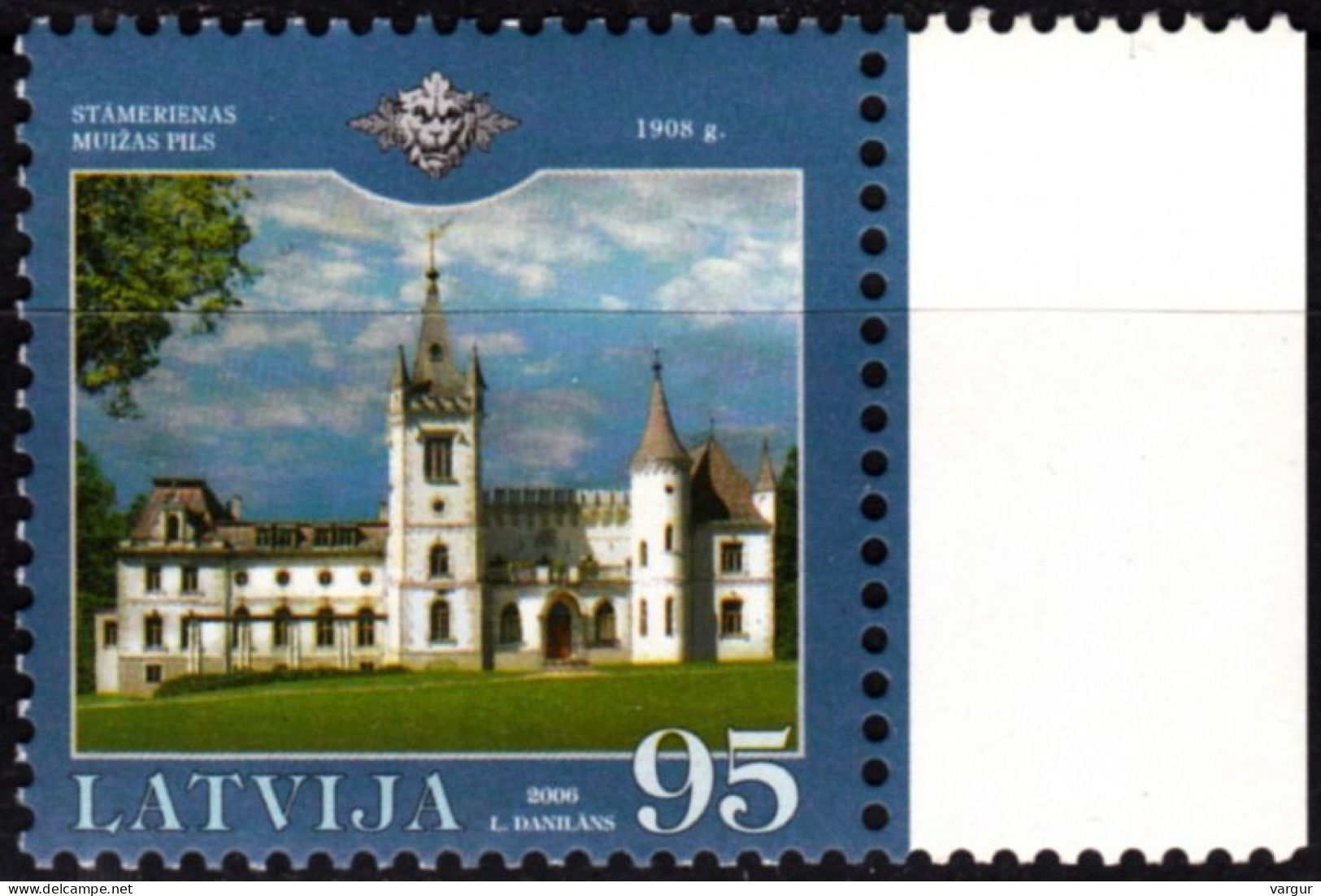 LATVIA 2006 Architecture: Palace Of Stamerienas, MNH. 45% Face Value - Schlösser U. Burgen