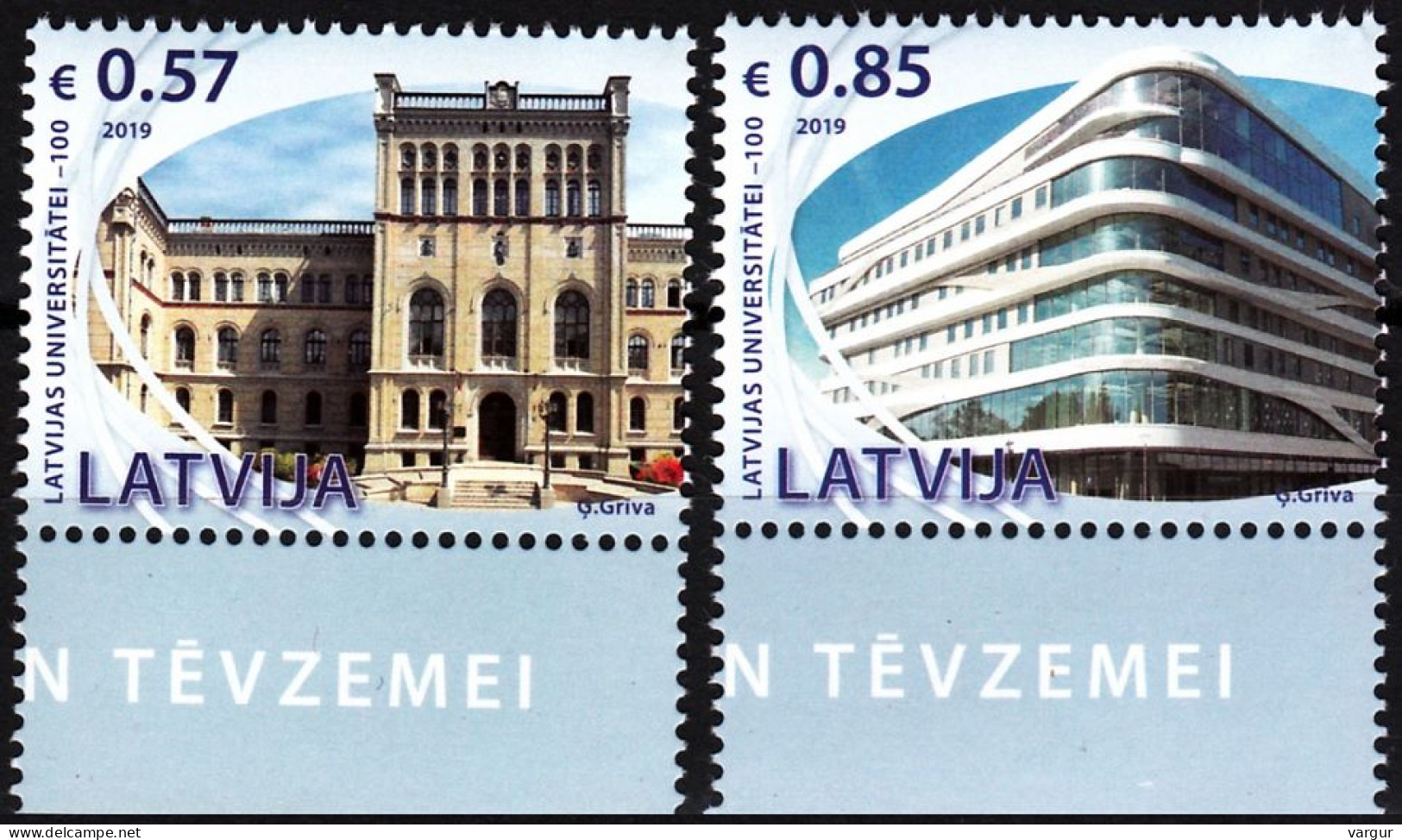 LATVIA 2019-18 Latvian University - 100. Architecture Education. Set, MNH - Other & Unclassified