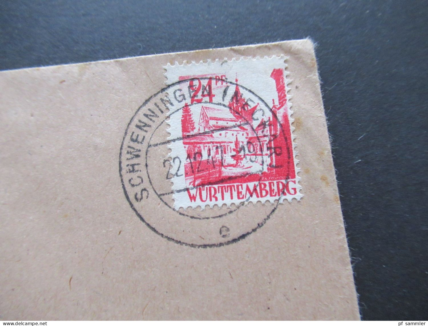 Französische Zone Württemberg 1947 Nr.8 EF Sauberer Tagesstempel Schweningen (Neckar) - Wirsberg über Neuermarkt Oberfra - Wurtemberg