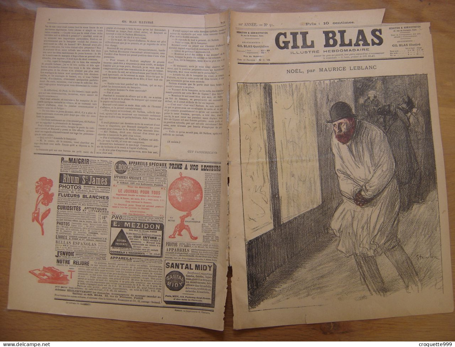 1900 GIL BLAS 51 Steinlen SEULEMENT 2 PAGES Manque 2 Pages Centrales - Altri & Non Classificati