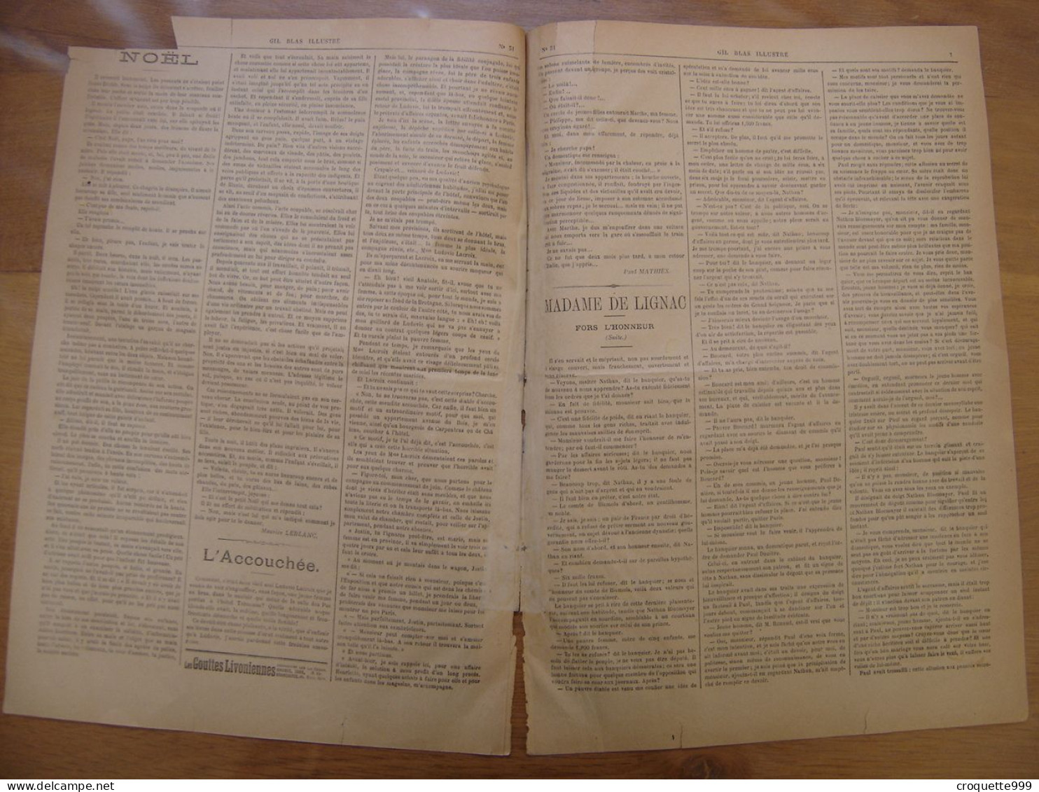 1900 GIL BLAS 51 Steinlen SEULEMENT 2 PAGES Manque 2 Pages Centrales - Otros & Sin Clasificación