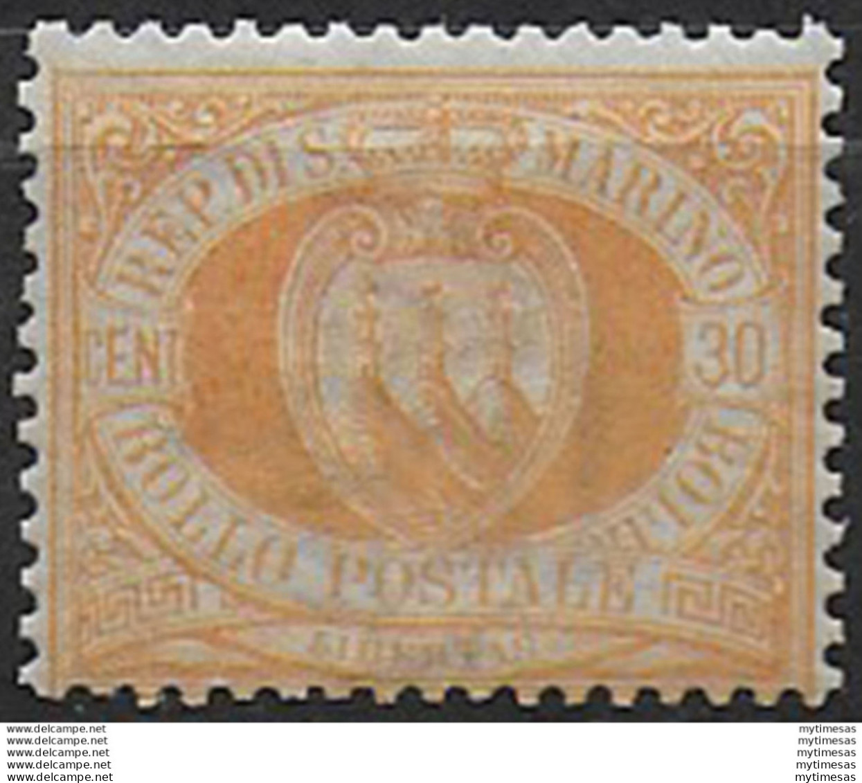 1892 San Marino 30c. Giallo Chiaro MNH Sassone N. 16 - Sonstige & Ohne Zuordnung