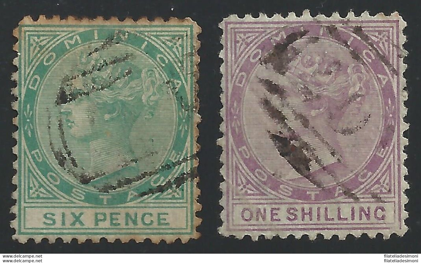 1874 DOMINICA - SG N° 2/3   2 Valori   USED - Altri & Non Classificati