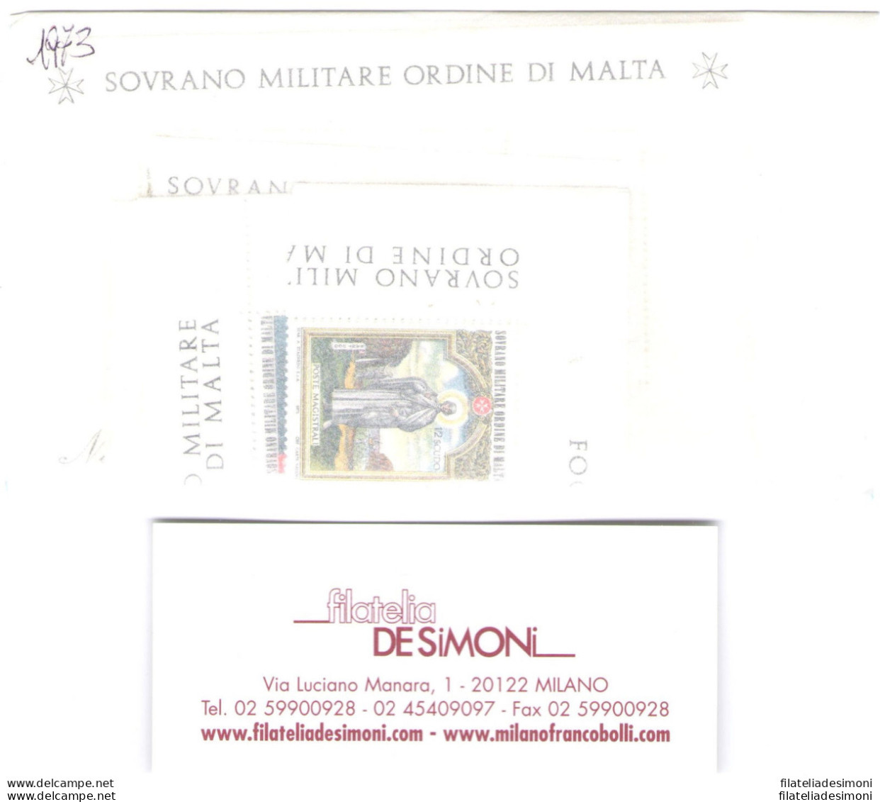 1973  Smom , Annata Completa , Francobolli Nuovi ,  9 Valori + 1 Foglietto -  MN - Sovrano Militare Ordine Di Malta