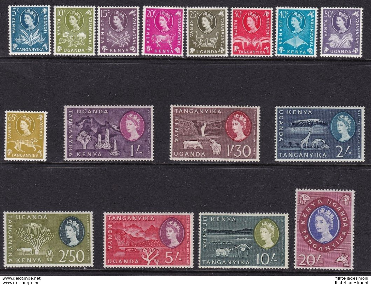 1960-62 KENYA UGANDA TANGANIKA, SG N° 183/198 MNH/** - Andere & Zonder Classificatie