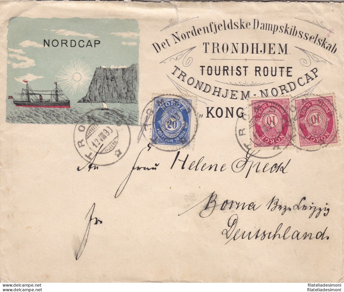 1899 NORvegia, Busta Privata Illustrata Della Rotta Turistica Per CAPO NORD - Spedizioni Polari - Sonstige & Ohne Zuordnung