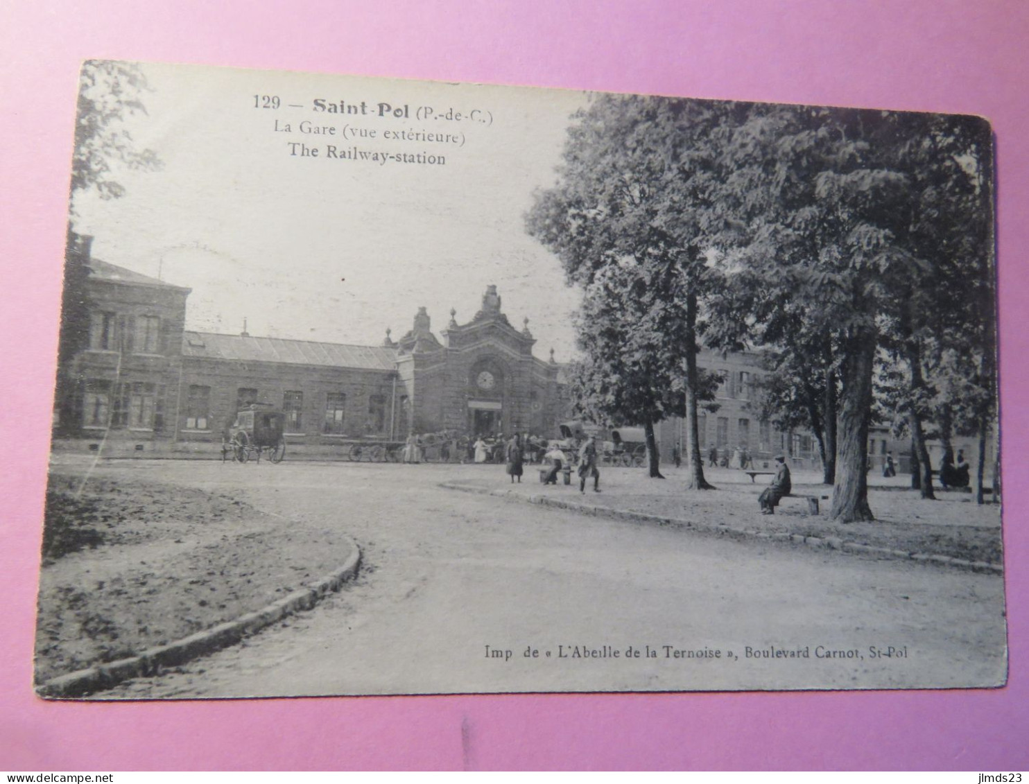 SAINT POL, PAS DE CALAIS, LA GARE, VUE EXTERIEURE, CPA - Saint Pol Sur Ternoise