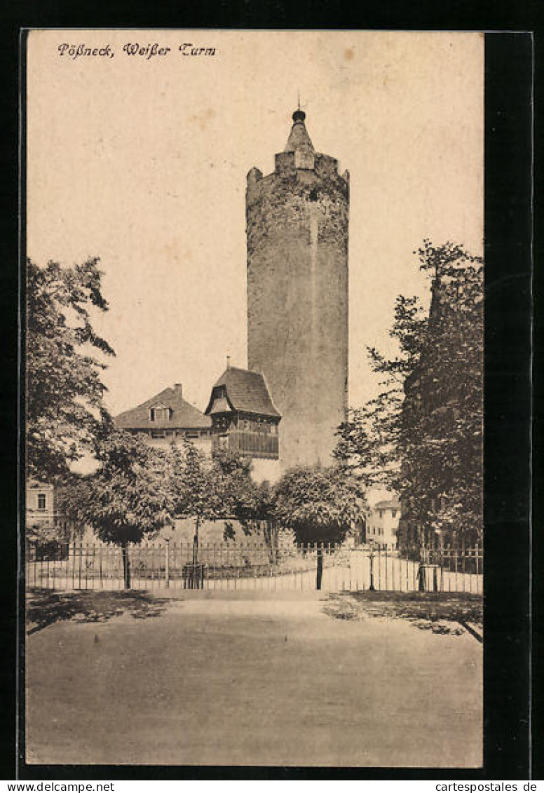 AK Pössneck, Weisser Turm  - Pössneck
