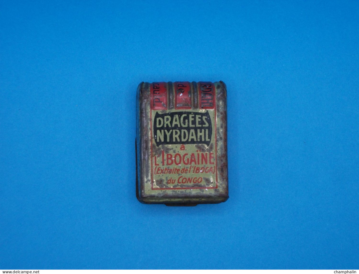 Boîte En Métal Ancienne - Dragées Nyrdahl à L'Ibogaïne - Produits Nyrdahl à Paris (75) - Neurasthénie Dépression - Cajas