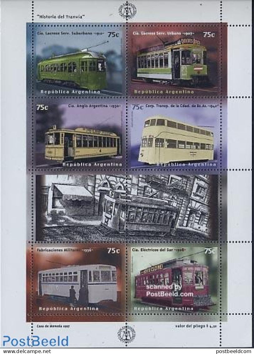 Argentina 1997 Tramways 8v M/s, Mint NH, Transport - Railways - Trams - Ongebruikt