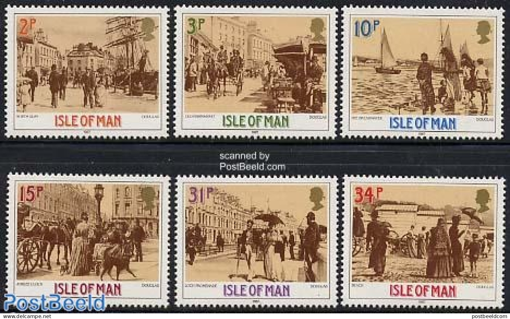 Isle Of Man 1987 Victorian Age 6v, Mint NH, Nature - Transport - Various - Dogs - Horses - Coaches - Ships And Boats -.. - Kutschen
