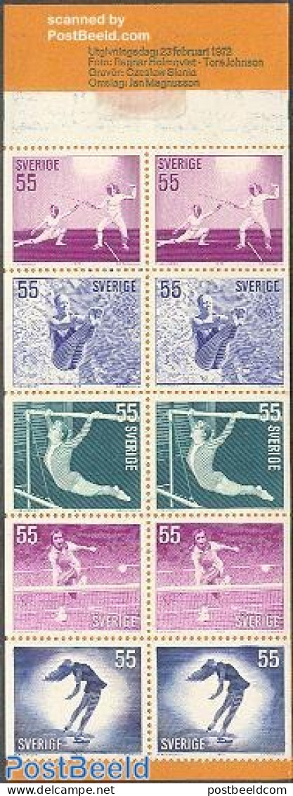 Sweden 1972 Women In Sport 2x5v In Booklet, Mint NH, Sport - Fencing - Gymnastics - Skating - Sport (other And Mixed) .. - Neufs