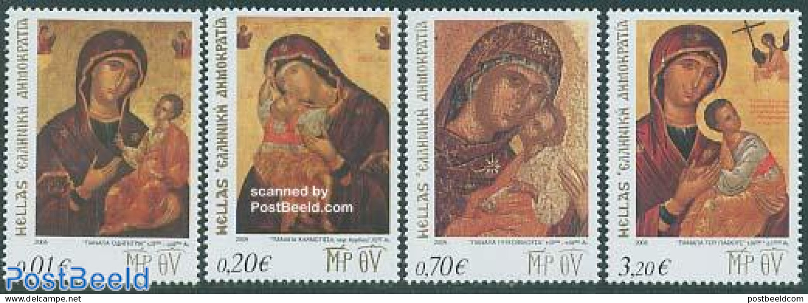 Greece 2005 Icons 4v, Mint NH, Religion - Religion - Art - Paintings - Ongebruikt