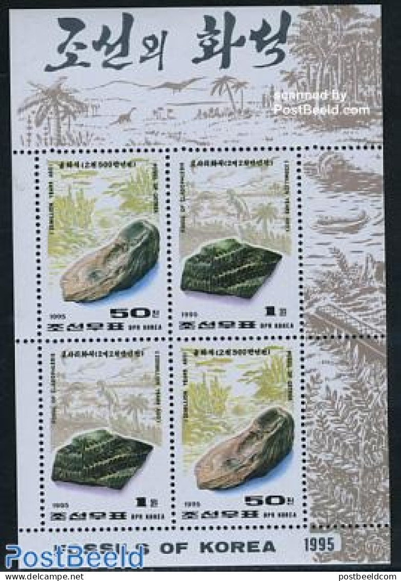 Korea, North 1995 Fossils 2x2v M/s, Mint NH, History - Archaeology - Geology - Archeologie